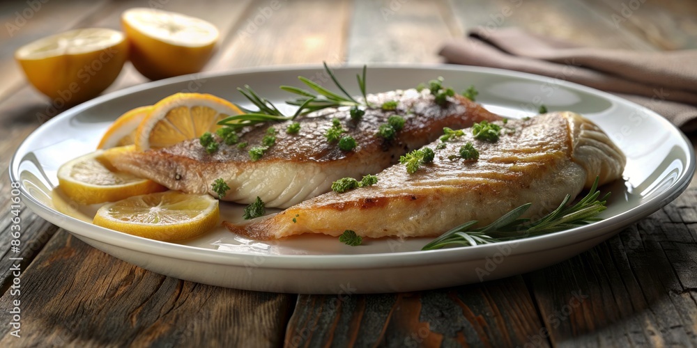 Grilled fish fillet with lemon and rosemary, ideal for the DASH diet. Grilled fish fillet with lemon and rosemary, ideal for the DASH diet.
