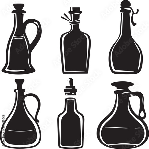 Olive Oil Flat  Silhouette Graphics Collection 