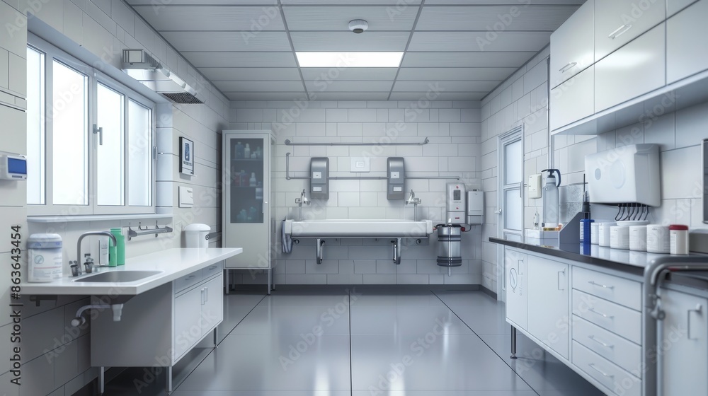 Safety First Emergency Eyewash and Shower Station in Modern Lab Setting Safety First Emergency Eyewash and Shower Station in Modern Lab Setting