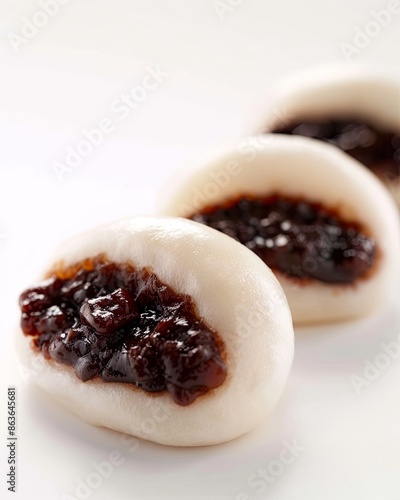 Delicious Steamed Buns with Sweet Red Bean Filling photo