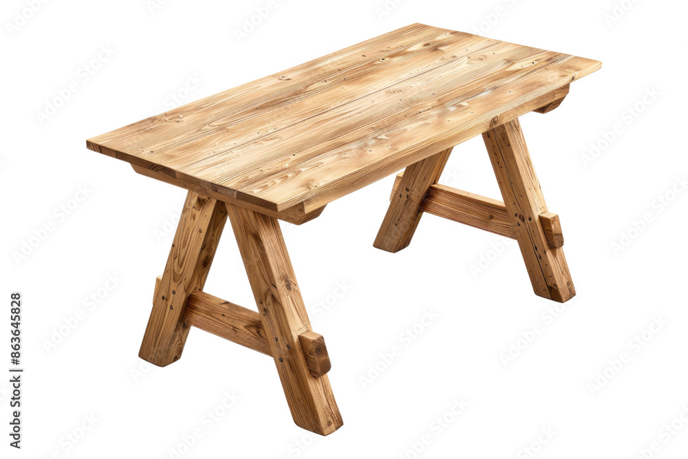 Wooden oak table isolated on transparent background Wooden oak table isolated on transparent background