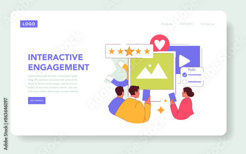 Interactive Engagement. Flat Vector Illustration