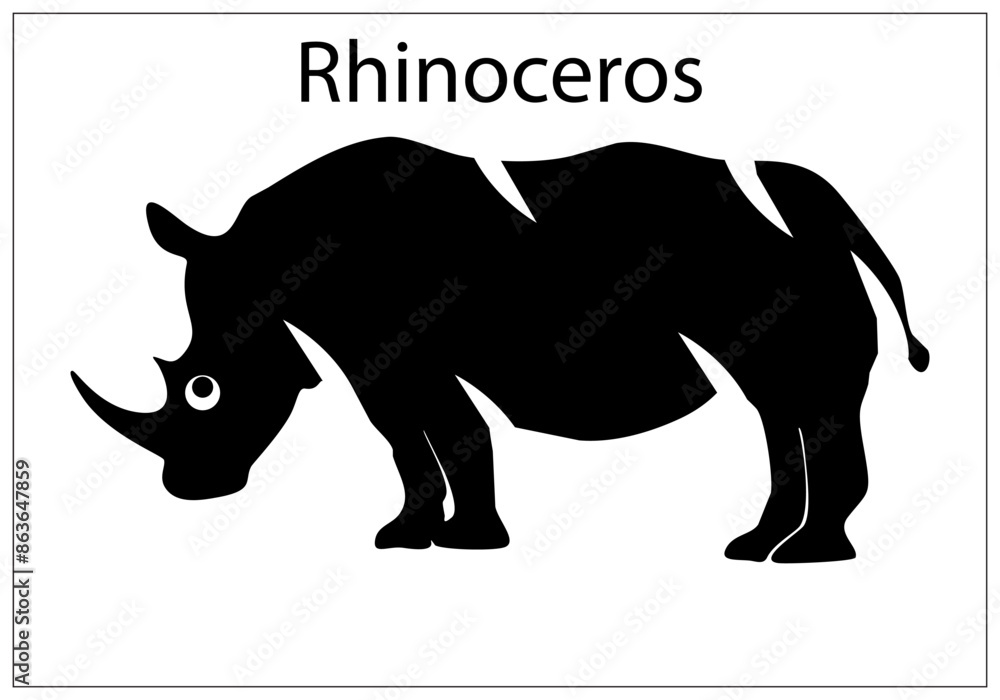 Naklejka premium Rhinoceros Shape Design