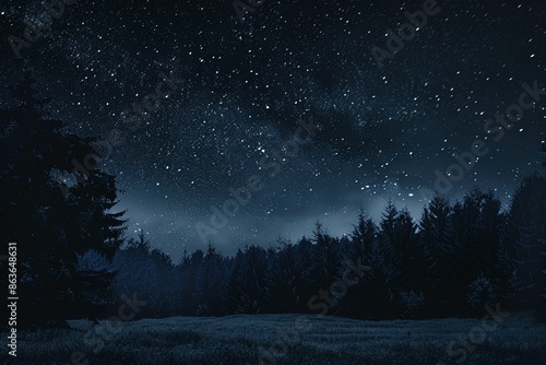a night sky filled with stars and trees © Kevin