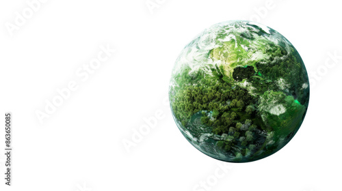 Fototapeta Naklejka Na Ścianę i Meble -  Green planet , Save Earth green concept on transparent background