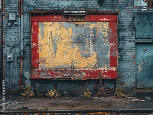 A brick wall with a large painted advertisement from the 1920s.