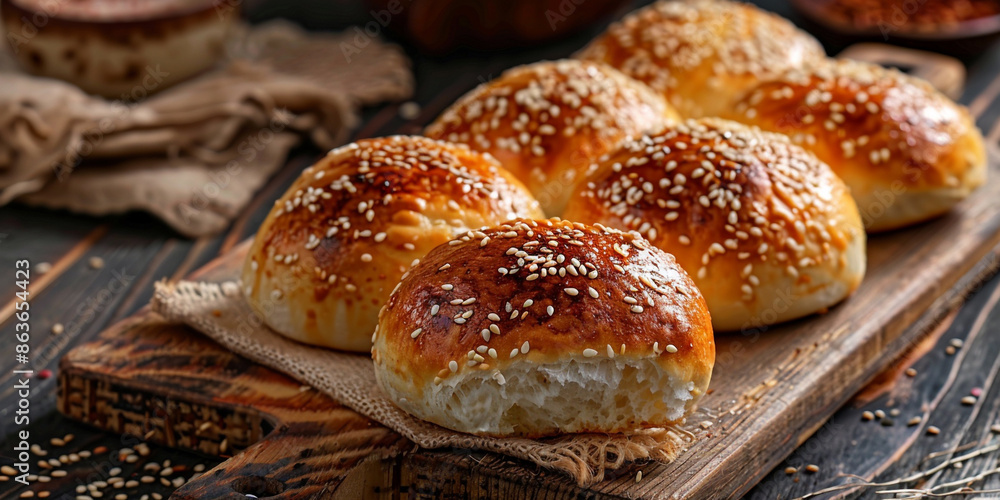 Freshly baked homemade bread healthy lunch gourmet sandwich on rustic table generated by artificial intelligence
Freshly baked homemade bread healthy lunch gourmet sandwich on rustic table generated by artificial intelligence