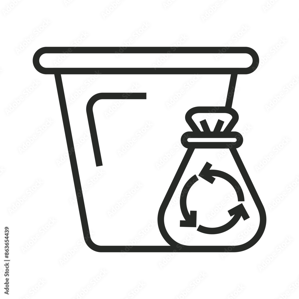 Trash recycle outline icon, editable vector illustration and transparent graphic element. Isolated on white background Trash recycle outline icon, editable vector illustration and transparent graphic element. Isolated on white background