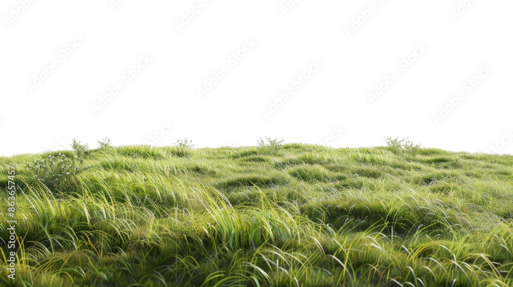 Grass field green on transparent background Grass field green on transparent background