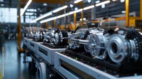 Wallpaper Mural Revolutionizing Innovation HighTech Robotic Assembly Line for Electric Car Motors Torontodigital.ca