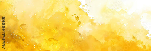 Abstract yellow watercolor background with blurred golden shapes and soft texture, creating an elegant and dreamy wallpaper design for various applications.


