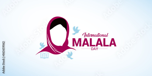 World Malala Day. Female face vector illustration. Celebrated every July 12th. Suitable for banners, greeting cards, social media, templates vector illustrations of Malala Day social media story 