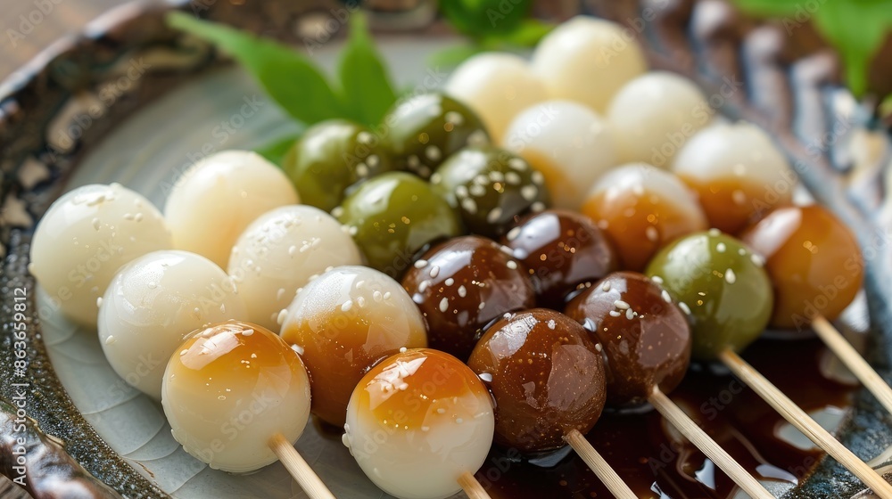 Traditional Japanese sweets called Sasa Dango Traditional Japanese sweets called Sasa Dango