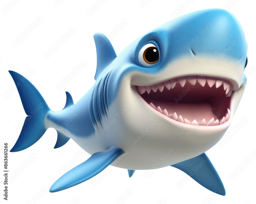 Fototapeta premium PNG Shark cartoon animal fish.