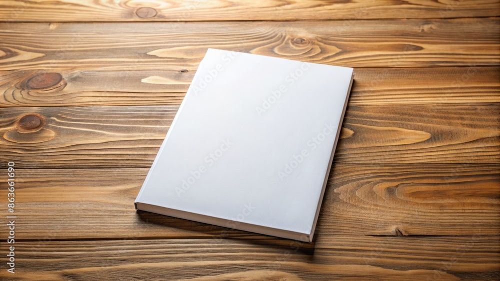 Blank white a4 paperback mockup on a wood table background, ideal for catalog, magazine, menu, booklet, notebook, or portfolio design template creations. Blank white a4 paperback mockup on a wood table background, ideal for catalog, magazine, menu, booklet, notebook, or portfolio design template creations.