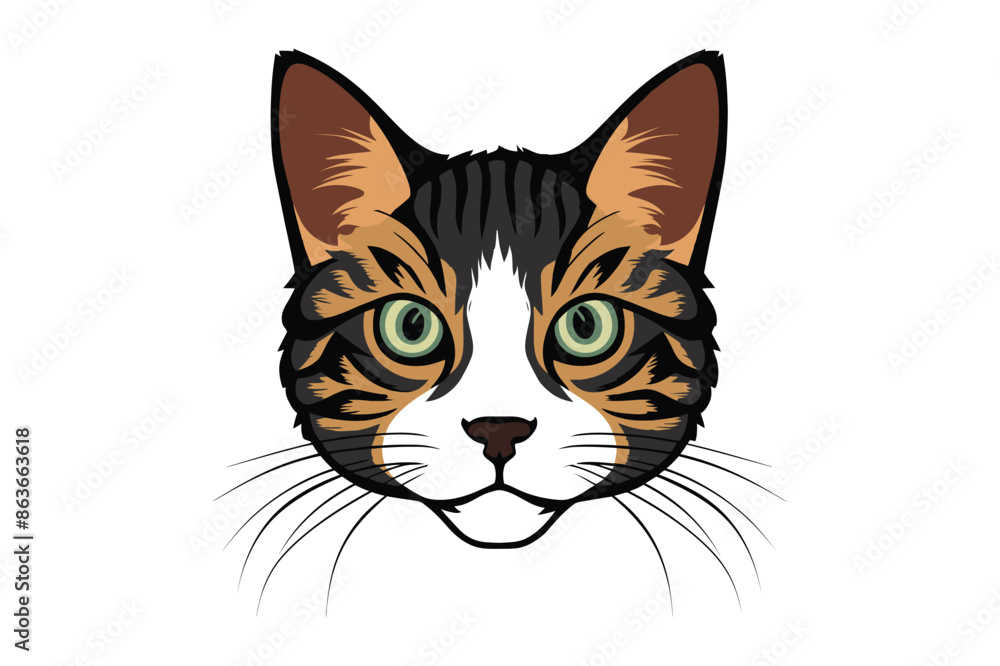 cat head silhouette vector illustration. cat head silhouette vector illustration.