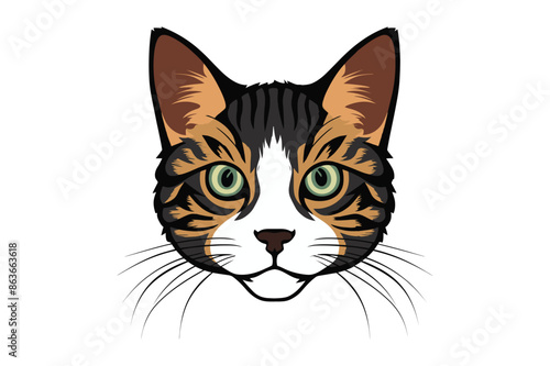 cat head silhouette vector illustration.