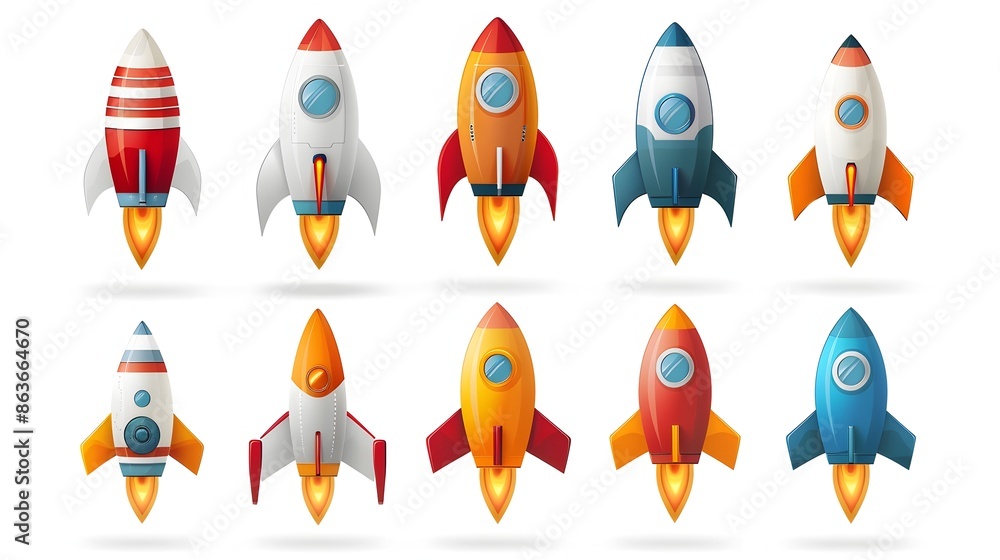 Sleek and Modern Rocket Icon Isolated on Clean White Background Sleek and Modern Rocket Icon Isolated on Clean White Background