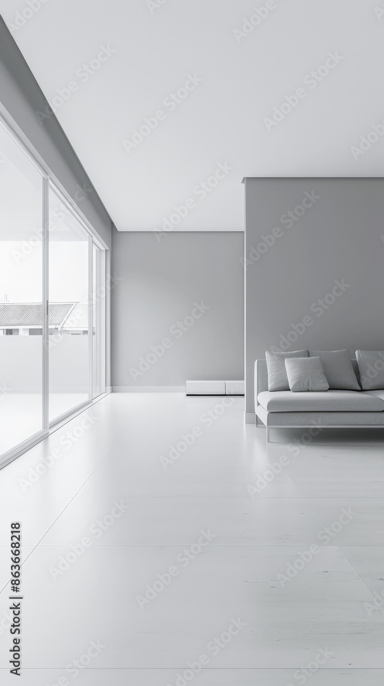 Luxury living room interiors in neutral tones with minimal ornaments and natural window lighting. Interiors composition for property advertising. Luxury living room interiors in neutral tones with minimal ornaments and natural window lighting. Interiors composition for property advertising.