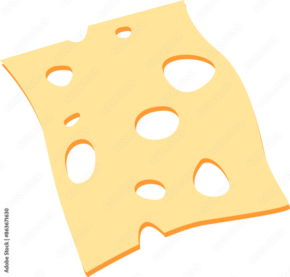Flat Design Cheese Illustration Element Flat Design Cheese Illustration Element