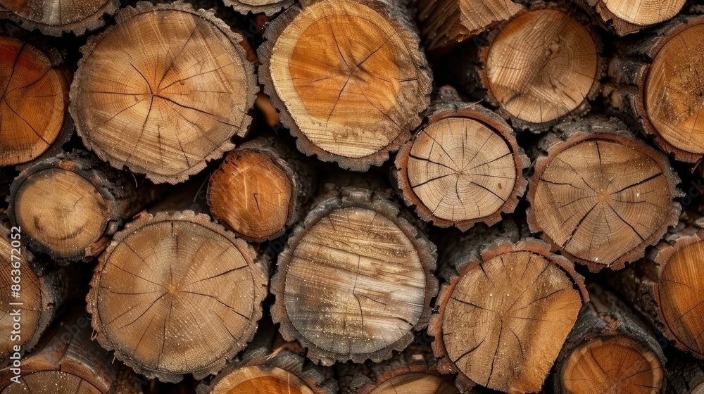 Logs cut and stacked for firewood display a logging theme Logs cut and stacked for firewood display a logging theme