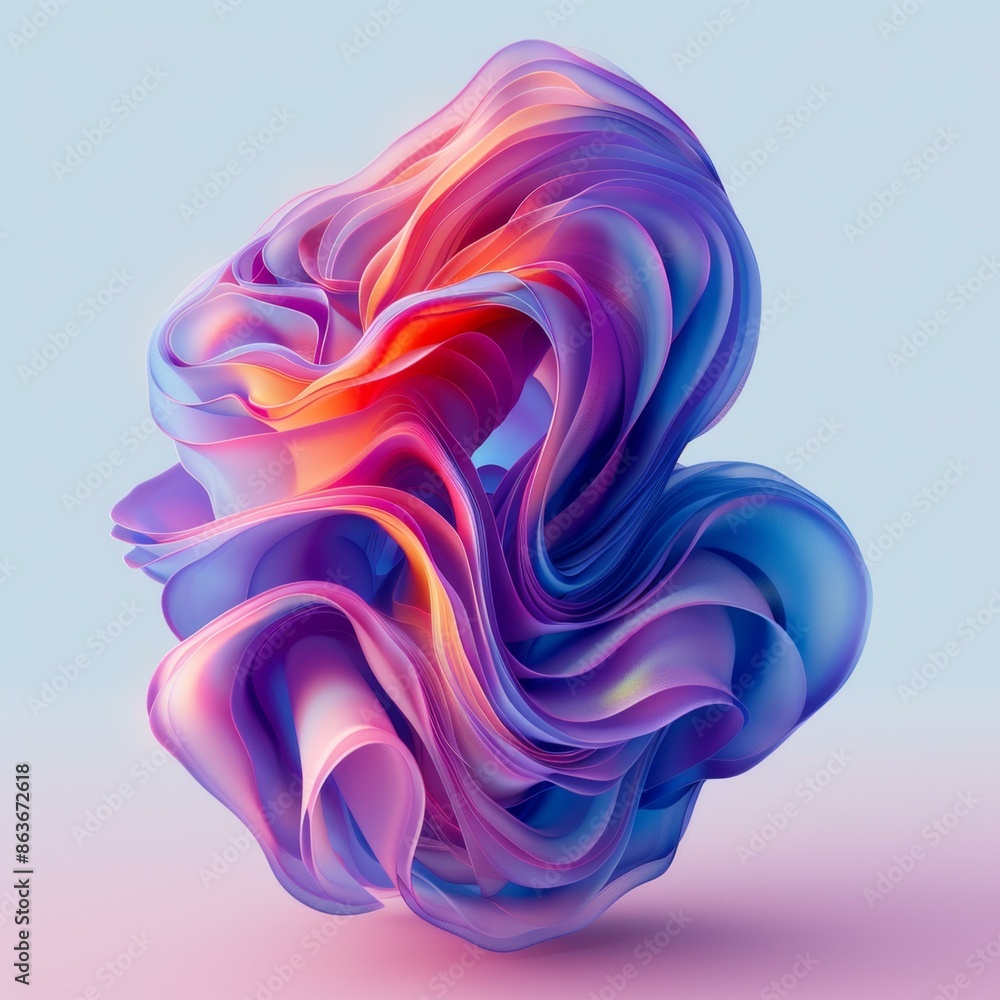 Fototapeta premium Abstract, Artistic 3D Sculpture in Vivid Colors