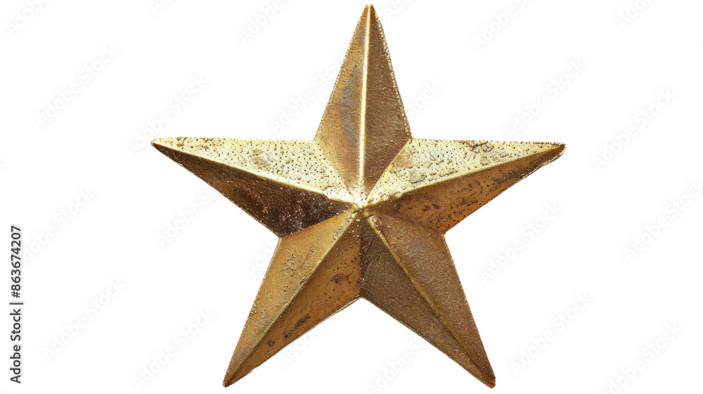 Fototapeta premium Gold glitter star on transparent background