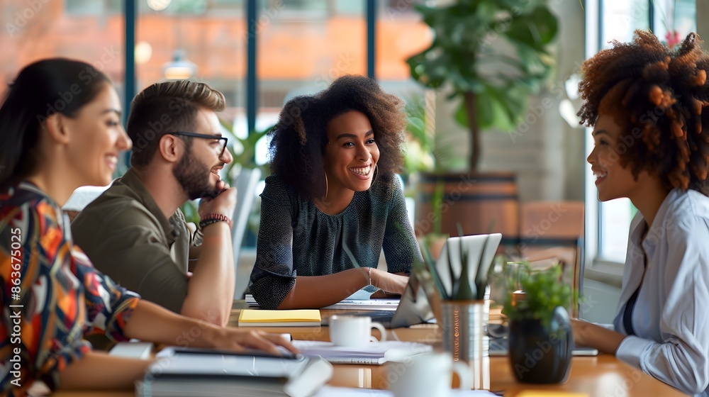 Virtual Business Strategy Meeting with Diverse Remote Workforce Discussing Sustainable Solutions Virtual Business Strategy Meeting with Diverse Remote Workforce Discussing Sustainable Solutions