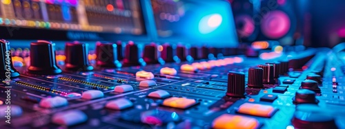  A mixing desk with numerous knobs and additional knobs on its sides