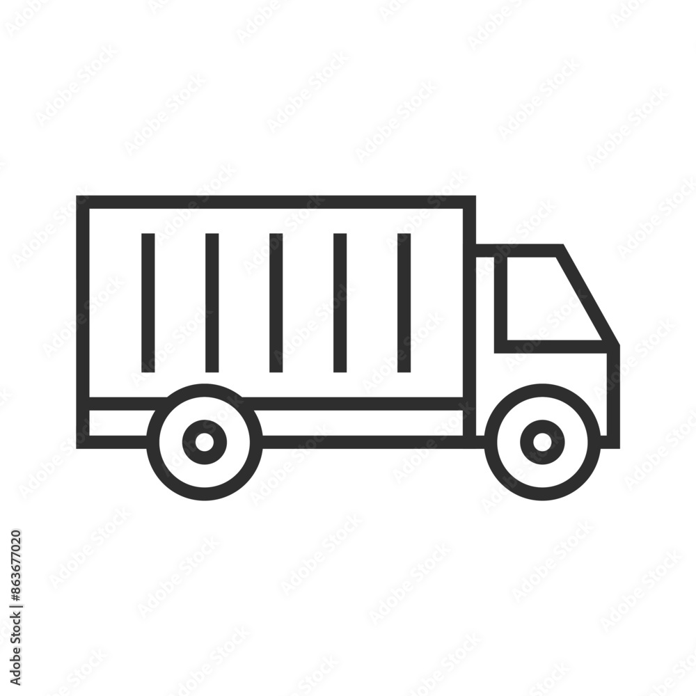 Delivery truck outline icon, editable vector illustration and transparent graphic element. Isolated on white background Delivery truck outline icon, editable vector illustration and transparent graphic element. Isolated on white background