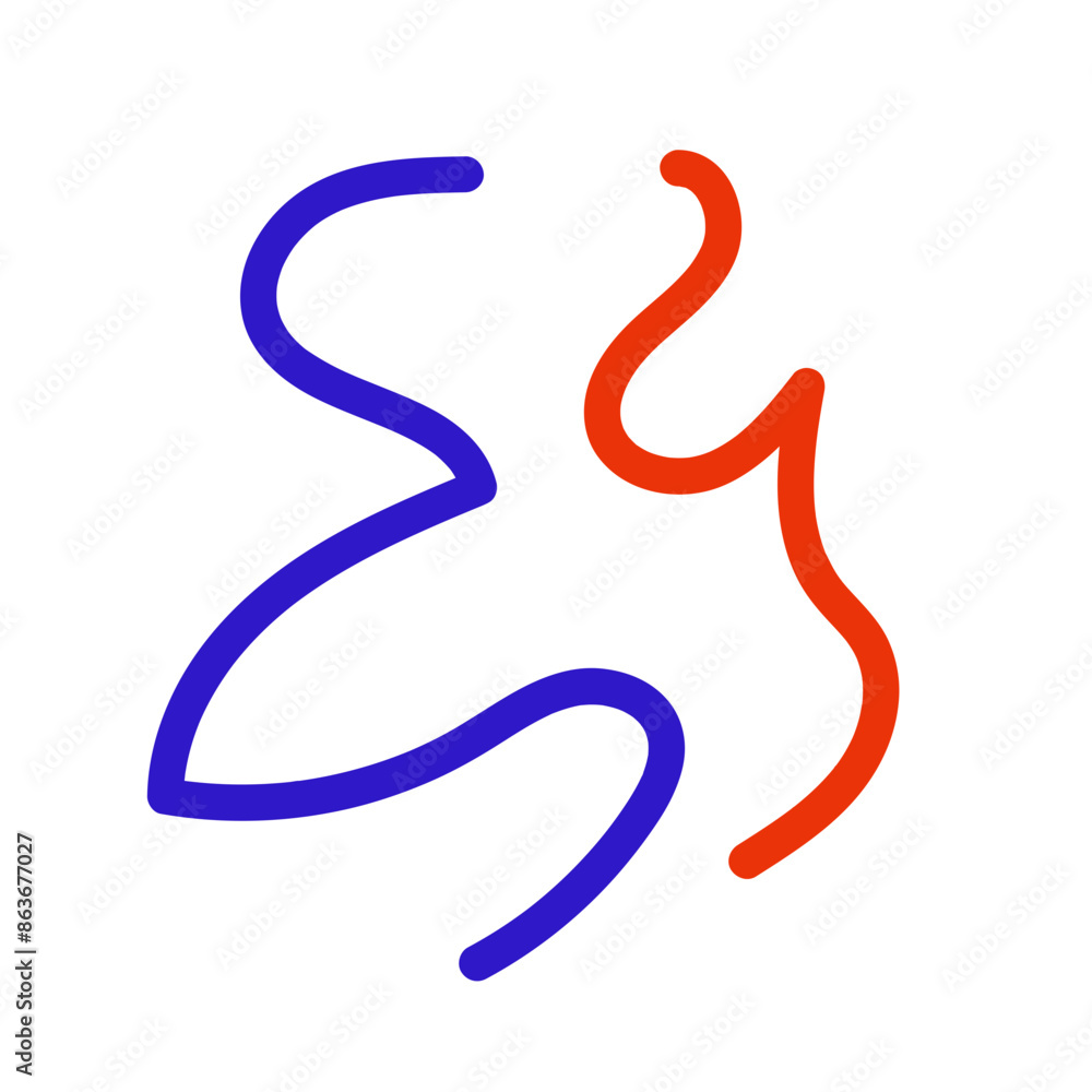 Blue red squiggly vectors Blue red squiggly vectors