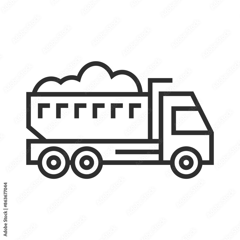 Mine truck outline icon, editable vector illustration and transparent graphic element. Isolated on white background Mine truck outline icon, editable vector illustration and transparent graphic element. Isolated on white background