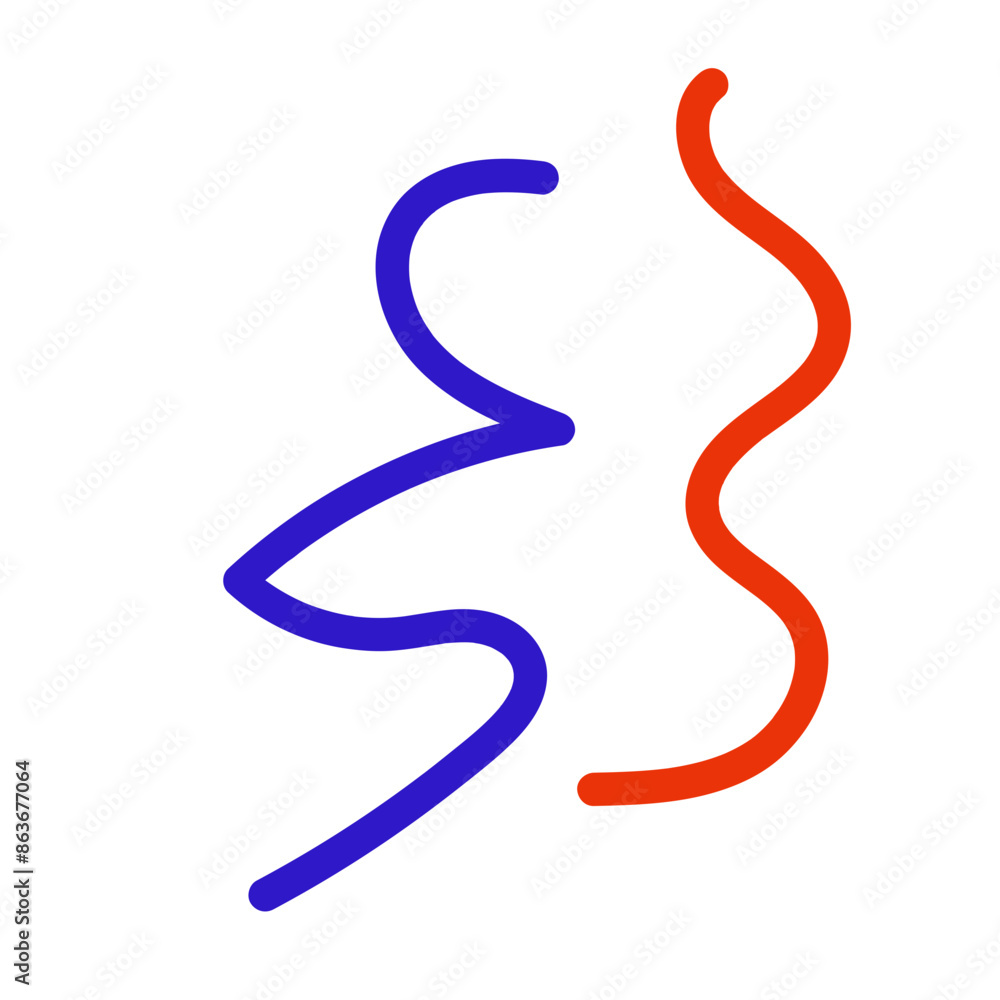 Blue red squiggly vectors Blue red squiggly vectors