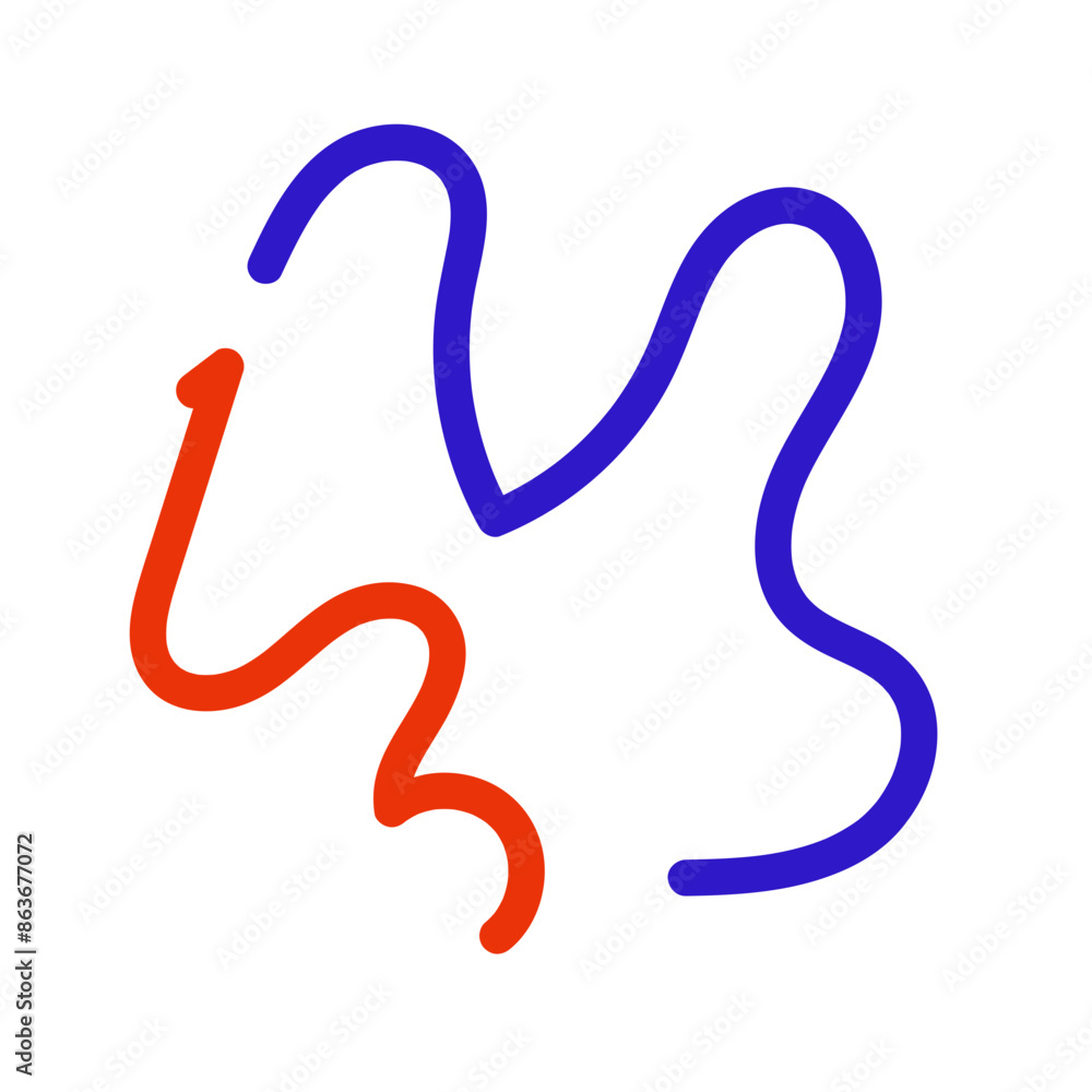 Blue red squiggly vectors 