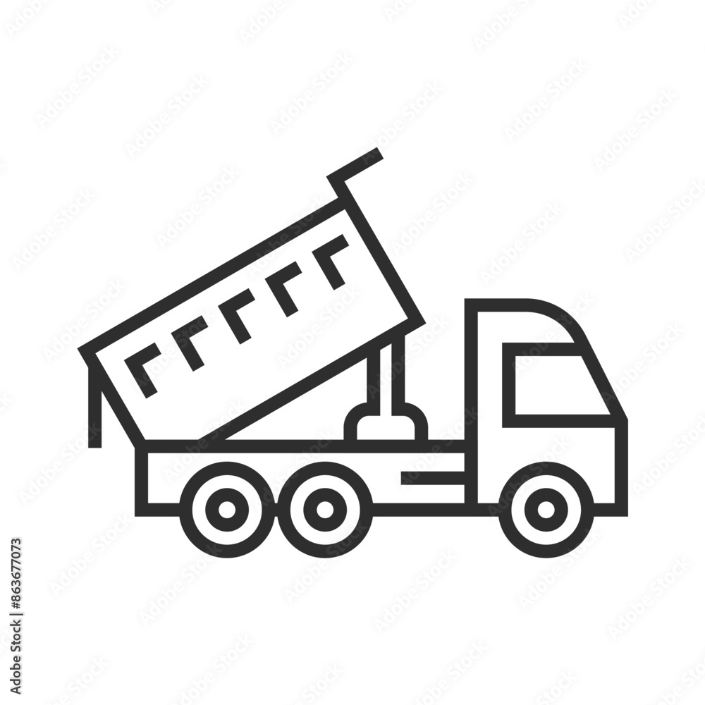 Mine truck outline icon, editable vector illustration and transparent graphic element. Isolated on white background Mine truck outline icon, editable vector illustration and transparent graphic element. Isolated on white background