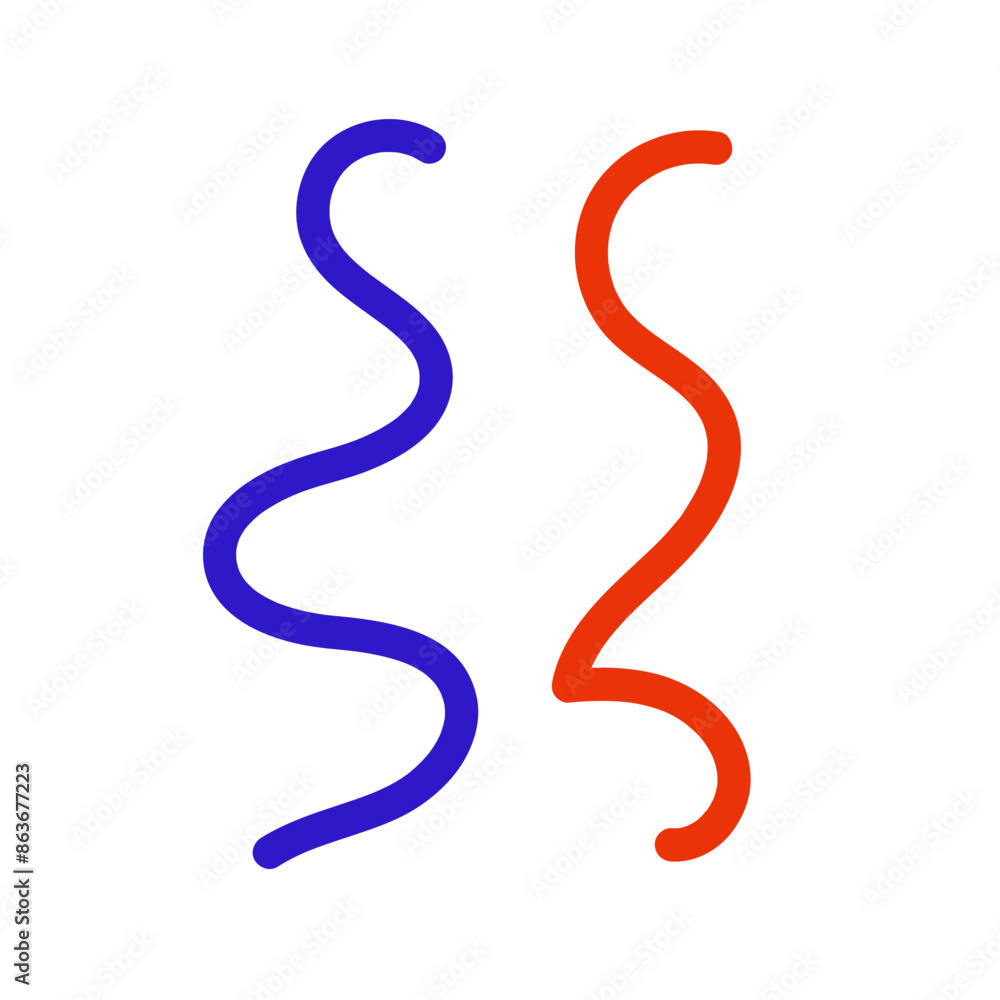 Blue red squiggly vectors Blue red squiggly vectors