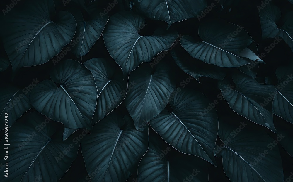 Fototapeta premium Abstract green leaf texture, nature background, tropical leaf