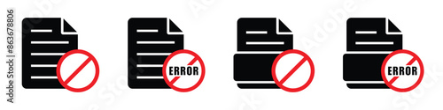 Document file error icon, vector Illustration