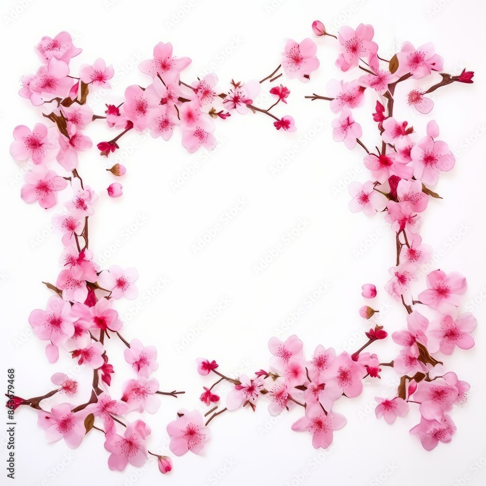 Beautiful frame of Sakura Cherry Blossoms, Spring flower of Japan white background. Beautiful frame of Sakura Cherry Blossoms, Spring flower of Japan white background.