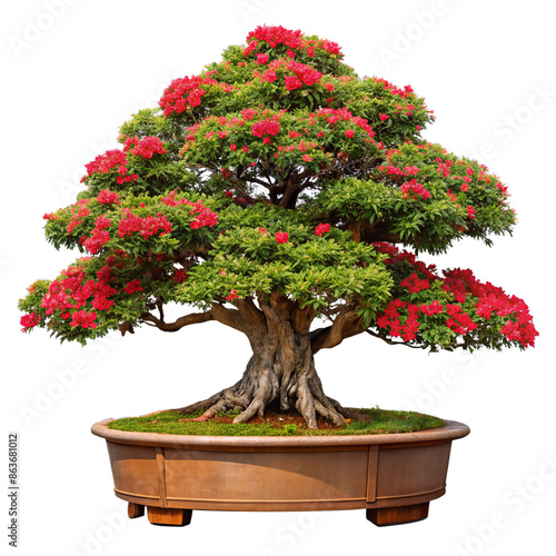 Wallpaper Mural big potted bonsai The wood is bent and has beautiful patterns. Red trees are unique and different from other trees. transparent background Torontodigital.ca