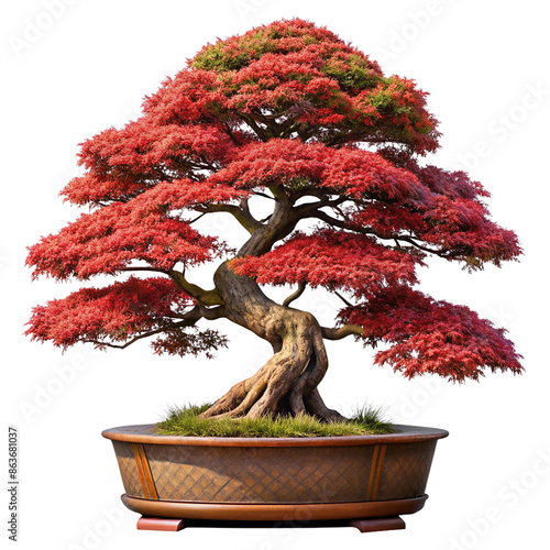 Wallpaper Mural big potted bonsai The wood is bent and has beautiful patterns. Red trees are unique and different from other trees. transparent background Torontodigital.ca