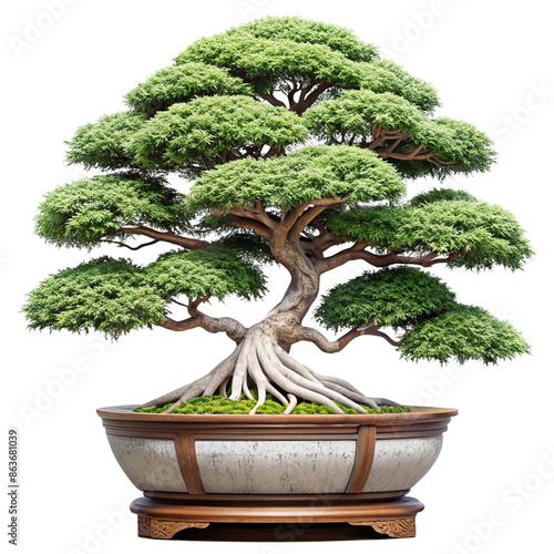 Wallpaper Mural big potted bonsai The wood is bent and has beautiful patterns. green tree It is unique and different from other types of trees. transparent background Torontodigital.ca