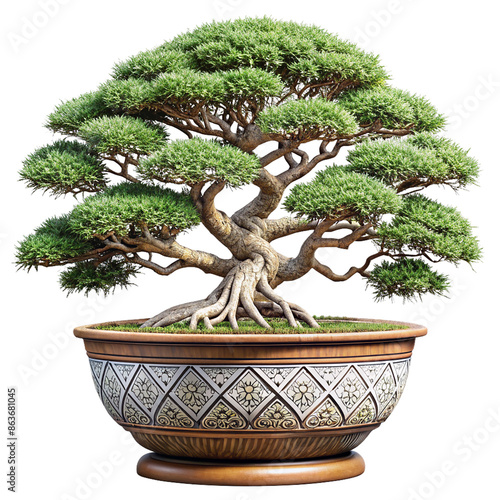 Wallpaper Mural big potted bonsai The wood is bent and has beautiful patterns. green tree It is unique and different from other types of trees. transparent background Torontodigital.ca