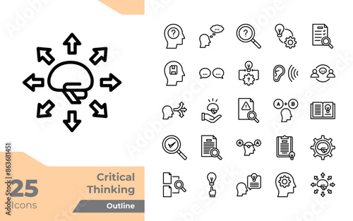 Critical Thinking Line Icons
