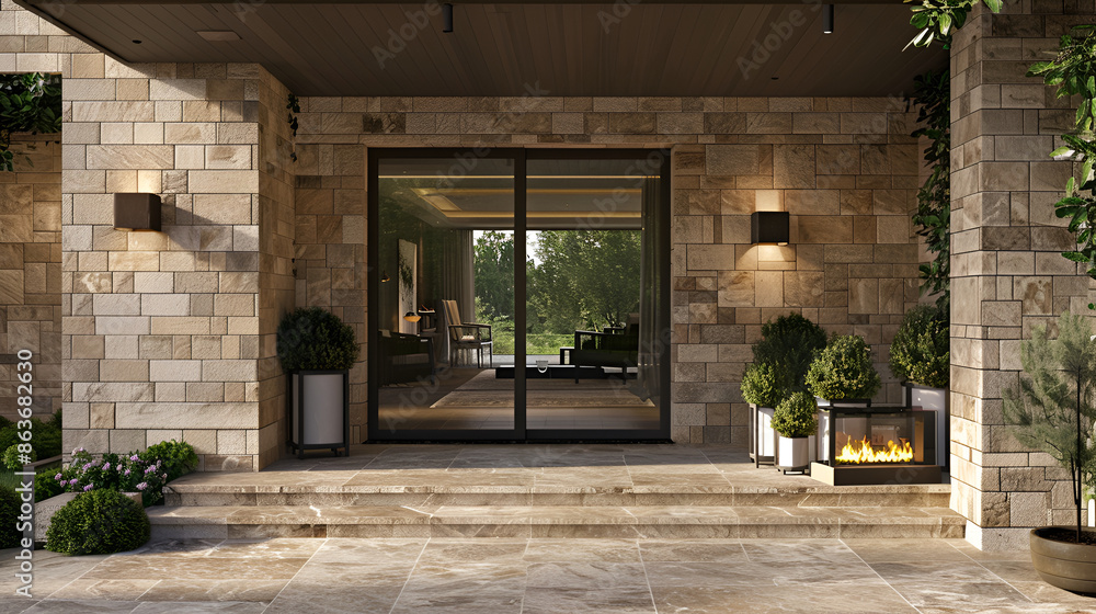 an image of the new modern exterior door,Entrance door of modern house with brick wall,Home architecture design in Cottage Style with Thatched roof constructed by Stone and Timber material
an image of the new modern exterior door,Entrance door of modern house with brick wall,Home architecture design in Cottage Style with Thatched roof constructed by Stone and Timber material