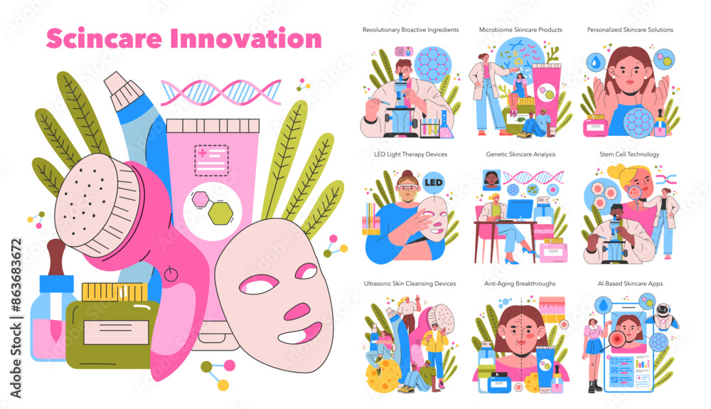 Scincare Innovation. Flat Vector Illustration Scincare Innovation. Flat Vector Illustration
