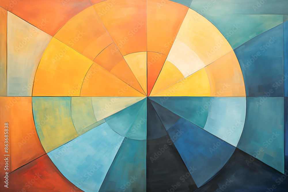 Obraz premium Abstract geometric background. cute rainbow gradient colorful pattern decoration.