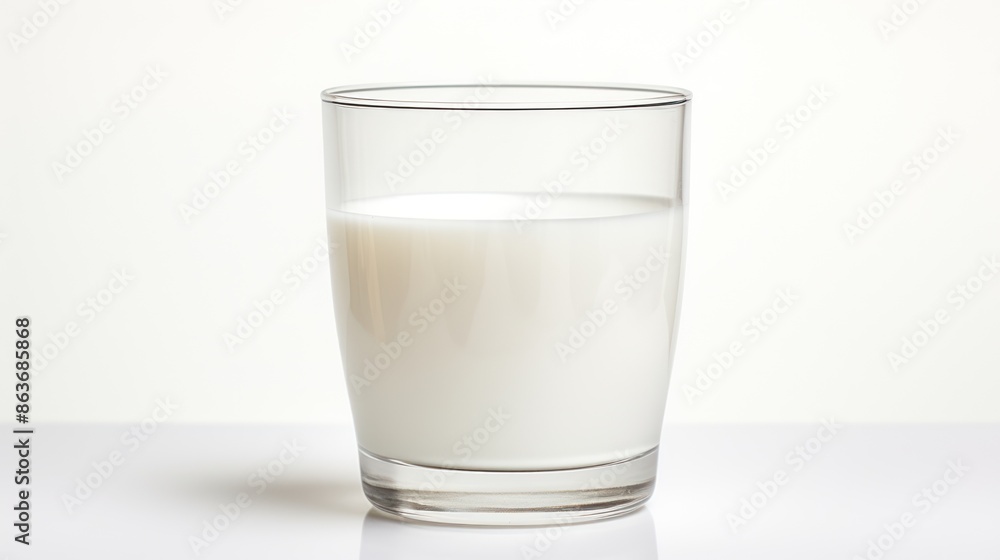 Glass of milk on a white background Glass of milk on a white background