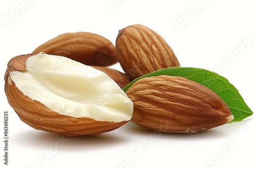 Close up Almond isolated on white background.