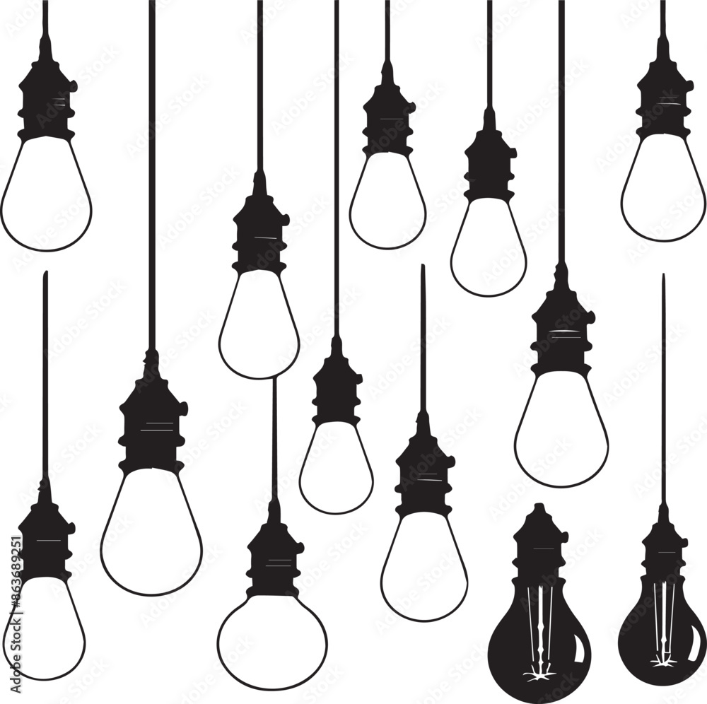 Fairy Lights Versatile Black Silhouette Vector Series Fairy Lights Versatile Black Silhouette Vector Series
